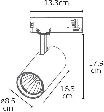 VK Lighting Κρεμαστό Φωτιστικό Μαύρο LED με Θερμό Λευκό Φως Ράγα 8.5x36x16.5εκ.