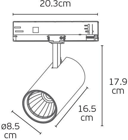 VK Lighting Κρεμαστό Φωτιστικό Λευκό LED με Θερμό Λευκό Φως Ράγα 8.5x36x16.5εκ.