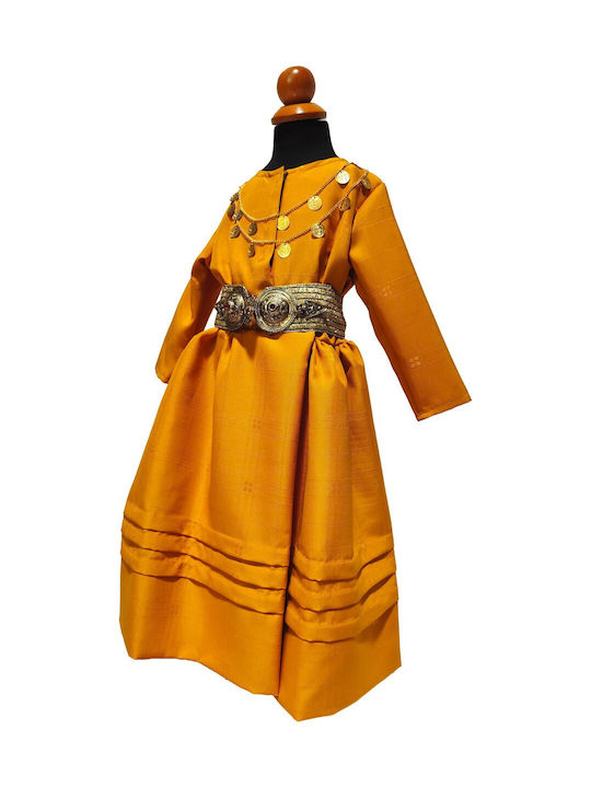 Traditional Kids Costume with Buckle with 2 Rows Necklace with 45 Coins