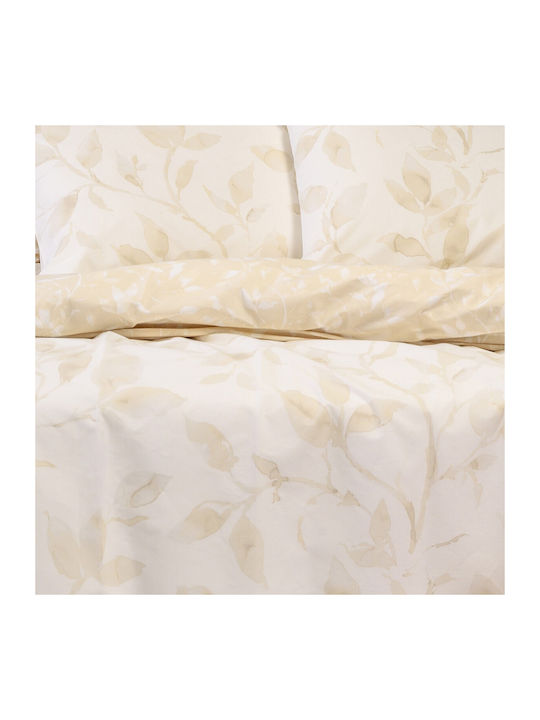 Melinen Baumwolle Bettbezug Übergröße 225x245 Spring Beige