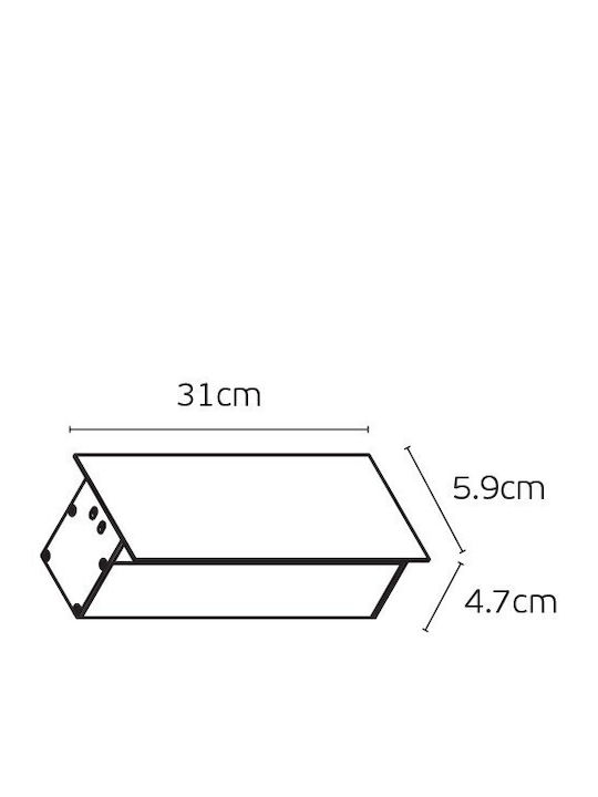 VK Lighting Επιτοίχιο Εξωτερικό Φωτιστικό LED 3000K 30εκ.