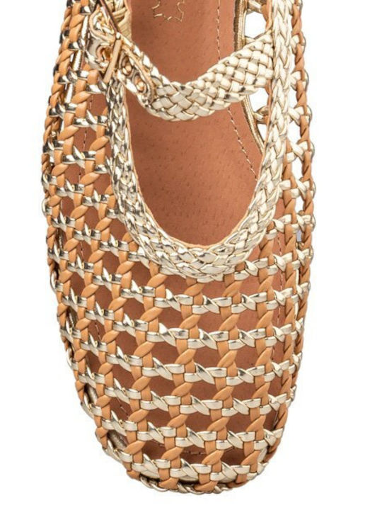 Women's Ballerina Shoes in Gold Colour