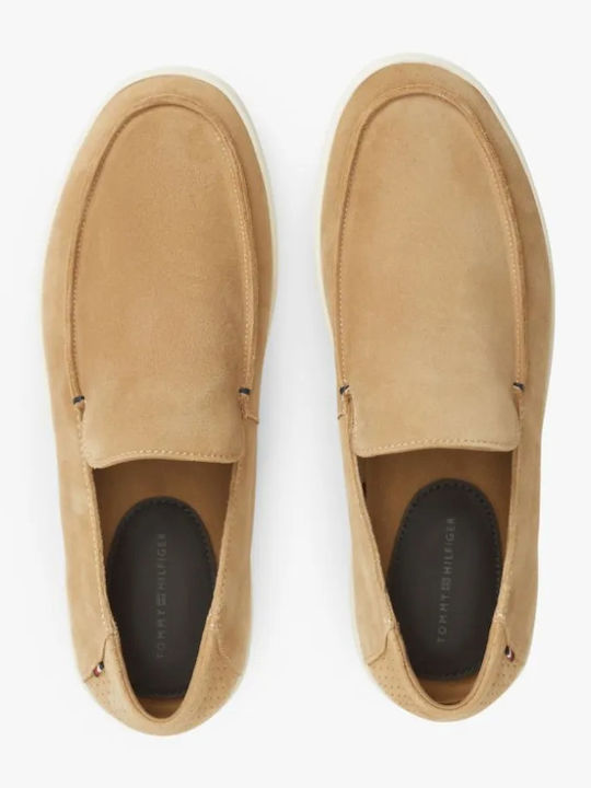 Suede Men's Loafers in Beige Colour