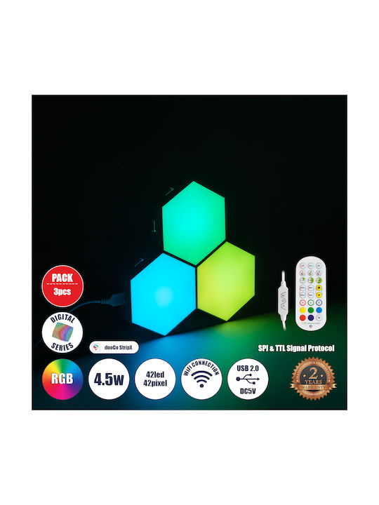 GloboStar Decorative Lighting LED RGB 3pcs 10.5x10.5x3cm