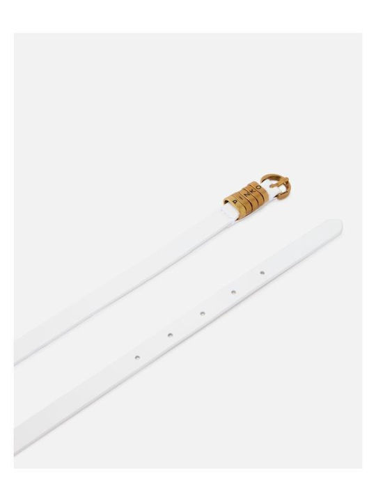 Leather Women's Belt White