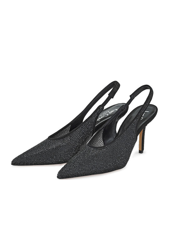 Wildleder Pumps mit Hochem Absatz Schwarz