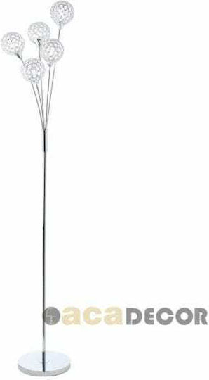Aca Skylar Stehlampe Höhe 168xM42cm mit Lampenbirnensockel für G9 Lampe Weiß