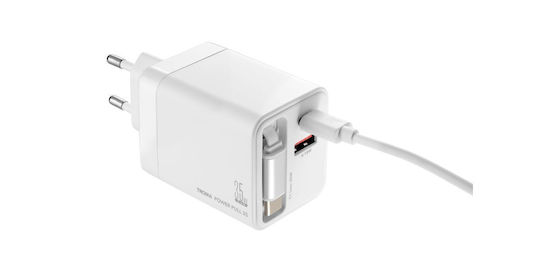 Troika GaN Wireless Charger with USB-A Port and USB-C Port 35W Power Delivery White (Power Pull 35)