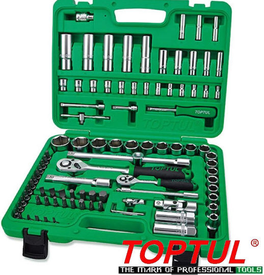 Toptul Καστάνια με Καρυδάκια 1\2" & 1\4" 94τμχ