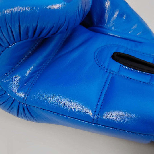 Olympus Sport Leather Boxing Gloves for Competition Blue