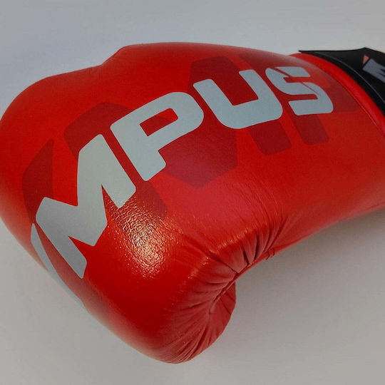 Olympus Sport Leather Boxing Gloves for Competition Red