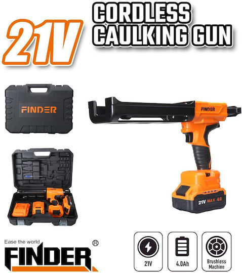 Finder Battery Silicone Glue Gun 21V 2x4Ah with Case