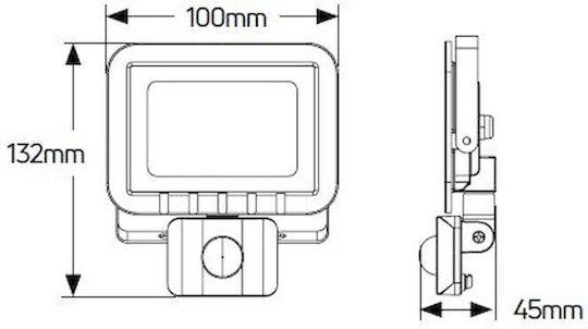 Geyer Στεγανός Προβολέας LED 20W Φυσικό Λευκό 4000K IP65