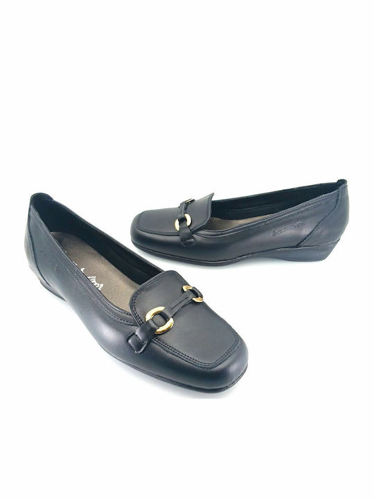 Δερμάτινα Γυναικεία Loafers σε Μαύρο Χρώμα