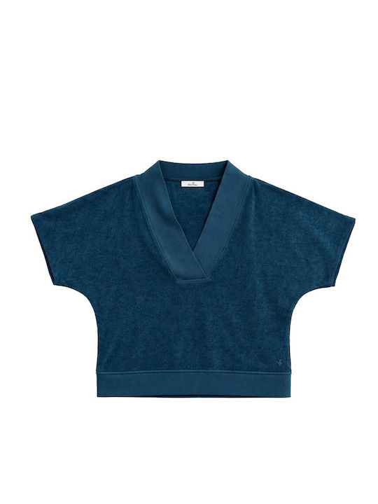 Bluza Damă Mâneci Scurte Albastră