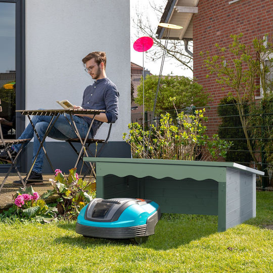 Relaxdays Adăpost Din Lemn Pentru Robot Tuns Iarbă