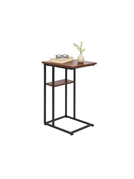 Ορθογώνιο Βοηθητικό Τραπεζάκι Ξύλινο Black/dark Brown Μ40xΠ30xΥ60εκ.