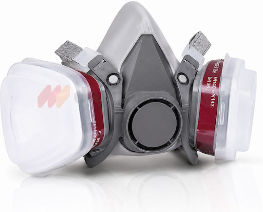 Finergo Mask Half Face With Filters and Prefilters A1P2R-One Size Activated Carbon