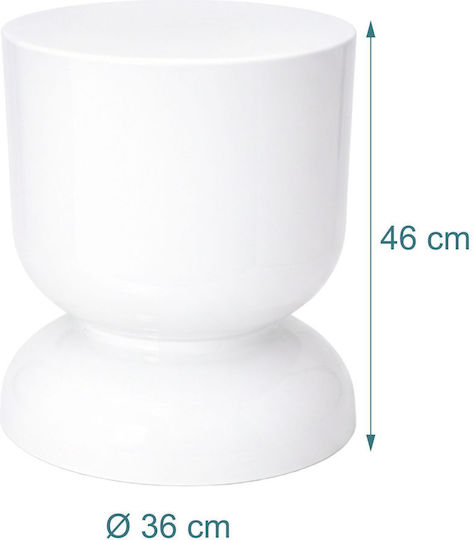 Rundes Beistelltisch Funktionales Design Weiß M36xP36xH46cm