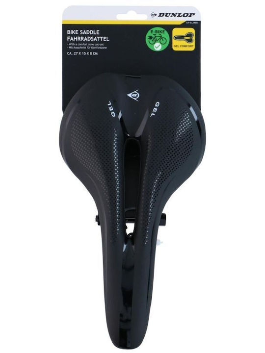 Dunlop Fahrradsattel Schwarz mit Gel 270 x 145 mm