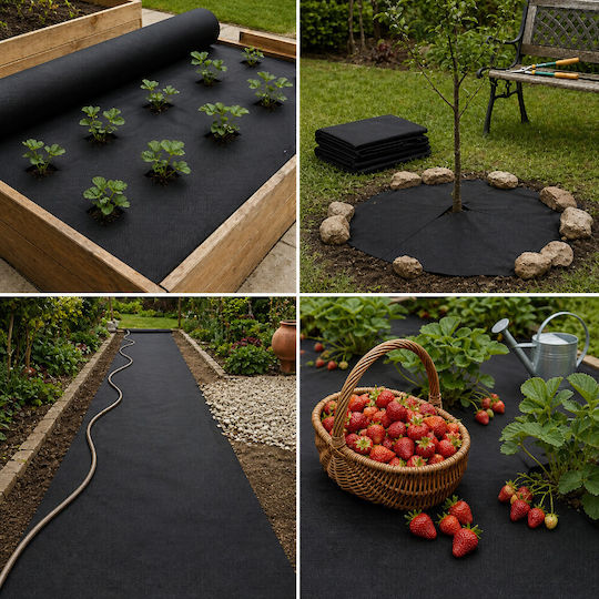 Folie Agrotextilă Anti- buruieni Zola 1.6 X 20 M Filtru Uv Reține Umiditatea Încălzește Solul 50 G/m2 Pp Neagră