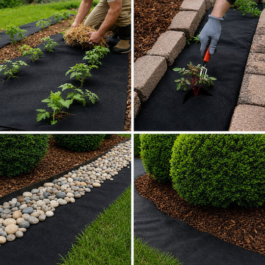 Folie Agrotextilă Anti- buruieni Zola 1.6 X 20 M Filtru Uv Reține Umiditatea Încălzește Solul 50 G/m2 Pp Neagră