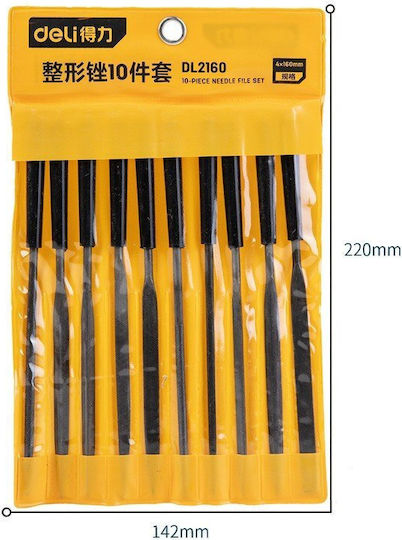 Deli DL2160 Комплект Файлов С Ръкохватка 10 Бройки