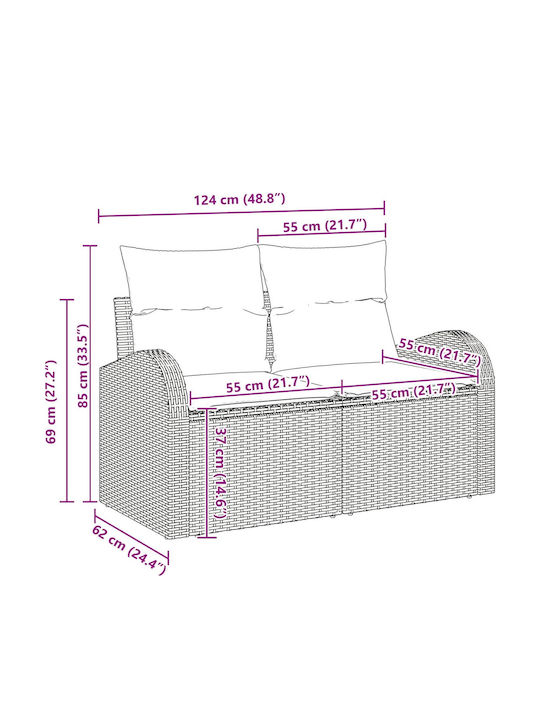 Outdoor Corner Rattan Sofa With Cushions