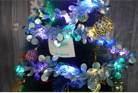 Alista Home Christmas Illuminated Plastic Blue Garland 5x200cm