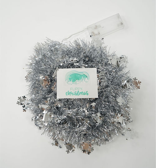 Alista Home Christmas Illuminated Plastic Silver Garland 5x200cm