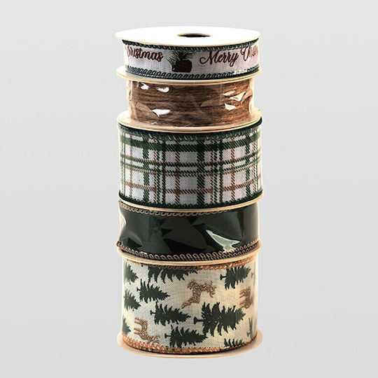Alista Home Christmas Fabric Ribbon 5 Pieces