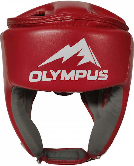 Olympus Sport Boxing Helmet Adult Open Face Synthetic Leather Red
