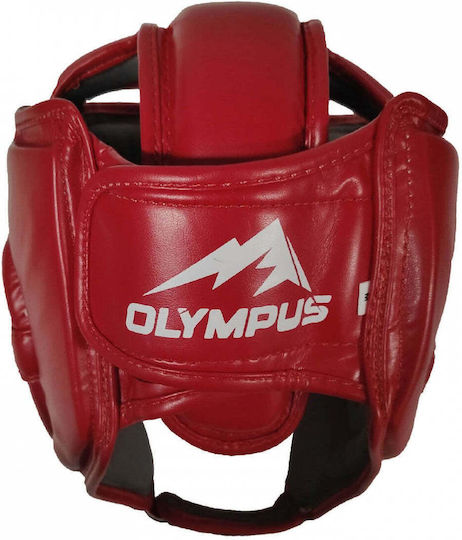 Olympus Sport Boxing Helmet Adult Open Face Synthetic Leather Red