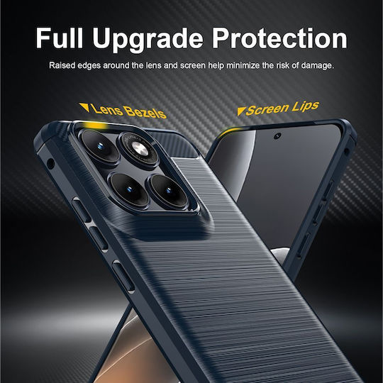 Techsuit Carbon Silicone Plastic Blue Bumper Motorola Edge 70