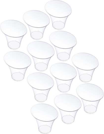 Orion Set 12 Vase de Unică Folosință din Plastic cu Capacitate de 180ml Transparente