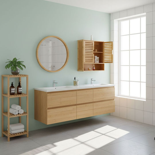 Relaxdays Badezimmerschrank 59x21x66cm Grau