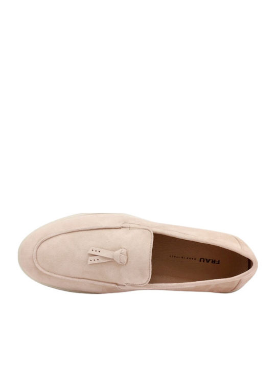 Δερμάτινα Γυναικεία Loafers σε Μπεζ Χρώμα