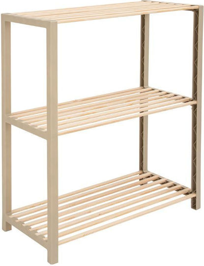 FixWood Wooden Kitchen Rack 3 Tiers Beige 65x29x78cm