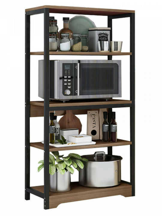 Pakketo Obra Kitchen Rack Metallic 5 Tiers Brown 60x30x126cm