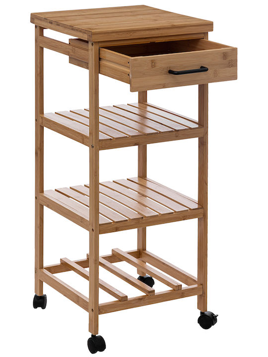 5Five Linha Wooden Kitchen Trolley 5 Tiers Beige 38x37x90cm