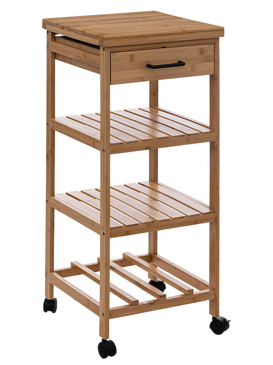5Five Linha Wooden Kitchen Trolley 5 Tiers Beige 38x37x90cm