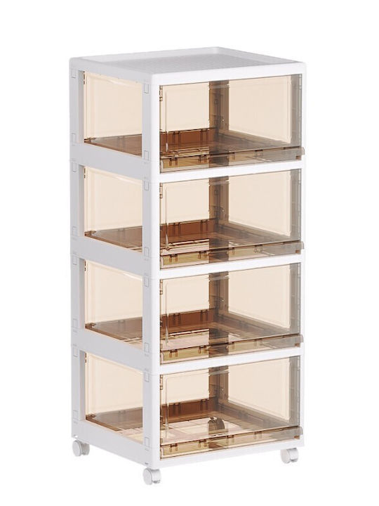 Vesta Plastic Drawer Unit 4 Tiers White 46x42x103cm