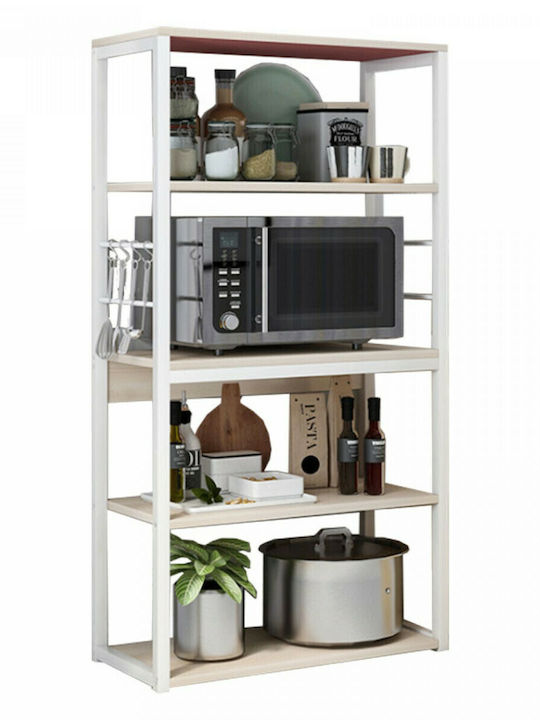 Pakketo Tace Metallic Kitchen Rack 4 Tiers Beige 50x30x129cm