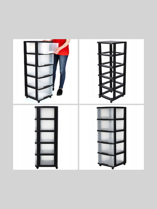Curver Troleu Bucătărie Plastic Capacitate 5 Negru 37x39x100cm