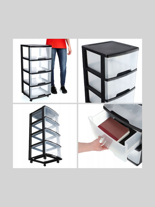 Curver Kitchen Rack Plastic 4 Tiers Black 37x39x80.5cm