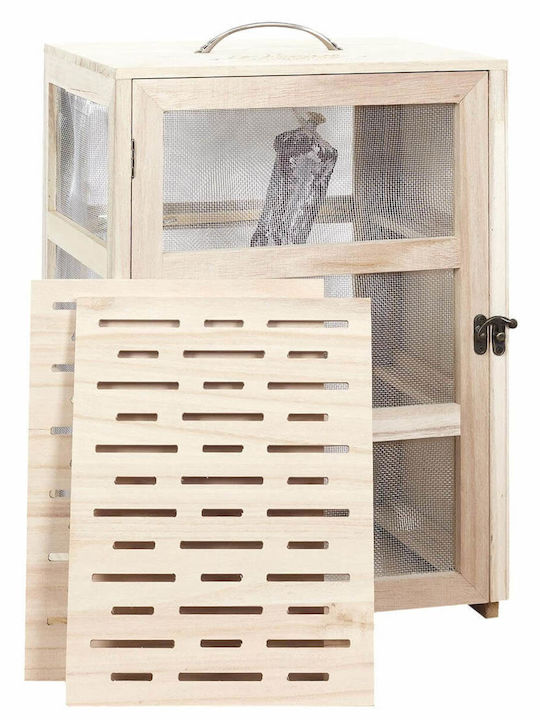The Home Deco Factory Επιτραπέζια Βάση Ξύλινο Ντουλάπι Αποθήκευσης Τροφίμων με 3 Ράφια Ξύλινη 28x24x39εκ. Μπεζ