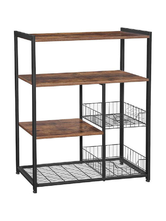 Vasagle Metal Kitchen Rack 4 Tiers Brown 80x35x95cm