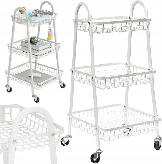 Verk Group Metallic Trolley 3-Tier White Verk Group Metallic Trolley 3-Tier White