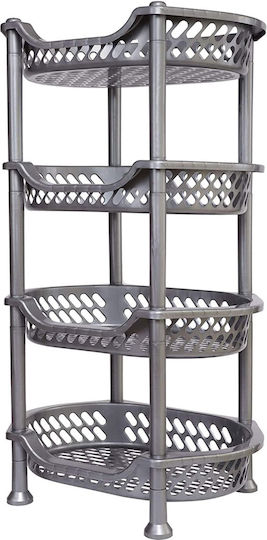 Chios Hellas Plastic Trolley 4-Tier Gray 20553 Chios Hellas Plastic Trolley 4-Tier Gray 20553