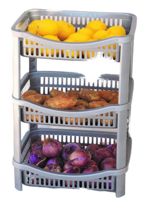 Viomes Plastic Kitchen Rack 3 Tiers Gray 41x31x57cm